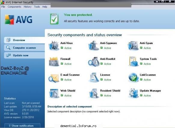 am facut rostde avg 8.0 internet security + licenta pana in vo dau gratuit (e originala) impreuna cu